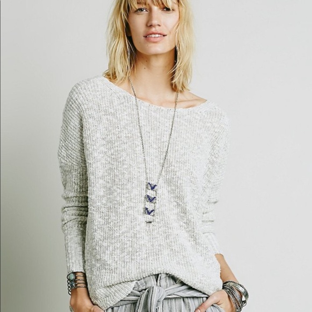 Free People Back Interest Lace Up Pullover